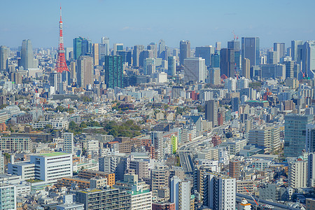 来自东京市的Ebisu花园地景景点天空城市建筑群首都办公楼旅游蓝色建筑景观图片