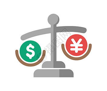 日日元贬值对美元矢量图标插图硬币日圆市场金子股票现金交换库存投资者图表图片