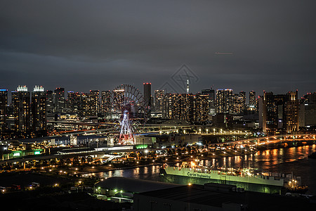 东京之夜 从东京大田港观望东京的夜景城市夜空港区建筑焰火景点照明历史景观古迹图片