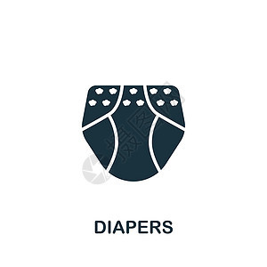 diapers 图标 用于模板 网络设计和信息图的单色简单婴儿图标图片