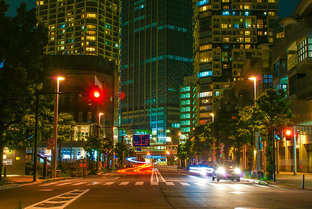 港未来夜景横滨米那托米拉伊夜景摩天大楼景观小镇时尚城市建筑群背景