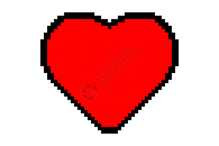 像素心脏图标简单设计热情艺术礼物生活插图游戏视频卡通片像素化电脑图片