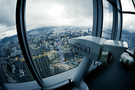 SKY100天文台香港摩天大楼建筑高楼窗台天文建筑群商业窗框框架景点图片