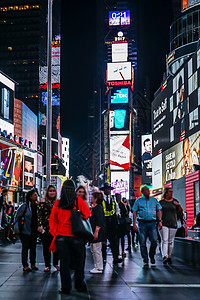 纽约时报广场夜景TIMESQUARE广场夜景动画市中心街景景点数字时代出租车建筑图片