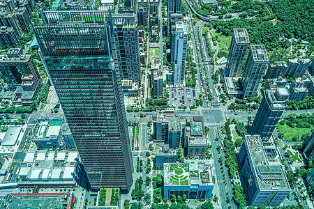台北城市和蓝天从台北101观光景点首都居住区旅游机构居民区旅行建筑群好天气图片