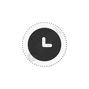 时钟计时圆圈图标 闹钟符号 天文钟秒表计时器图标标志 应用程序 用户界面 在白色背景上孤立的股票矢量图图片