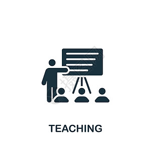 教学图标 用于模板 网页设计和信息图形的单色简单业务培训图标讨论观众团队房间推介会训练电脑视频学习演讲图片