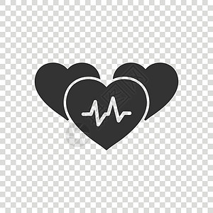 以平板风格显示的动脉血压图标 用孤立背景显示的心跳监测矢量插图 脉冲诊断代表商业概念监视器疾病韵律机器乐器高血压工具有氧运动考试图片