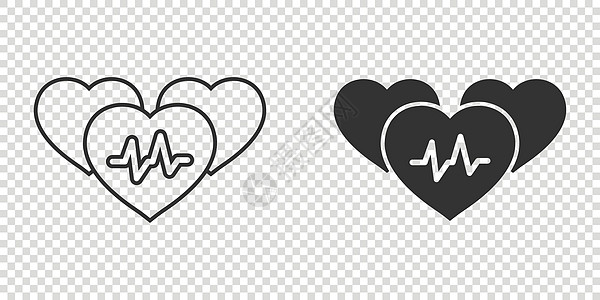 以平板风格显示的动脉血压图标 用孤立背景显示的心跳监测矢量插图 脉冲诊断代表商业概念考试工具机器程序心脏病学韵律检查器心血管监视图片