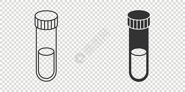 扁平风格的试管图标中的血液 孤立背景下的实验室烧瓶矢量图解 烧杯中的液体标志经营理念生物学科学插图怀孕技术样本诊断过敏流行病细胞图片