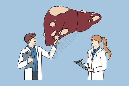 医生检查病人的肝脏图片