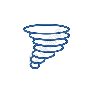 龙卷风矢量平面图标 旋风风暴信号危险插图飓风力量预报天气漏斗气象漩涡气旋图片