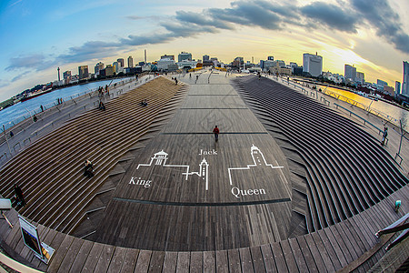 横滨大学大桥日落美景血管甲板图片