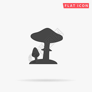 Toadstool 蘑菇平板矢量图标 手画风格设计插图图片