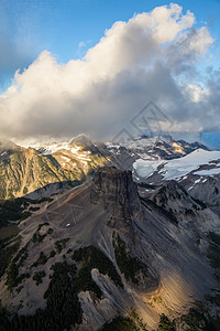 加拿大山地景观 自然背景和自然背景日落梦幻天空山峰山脉崎岖环境墙纸风景多云背景图片
