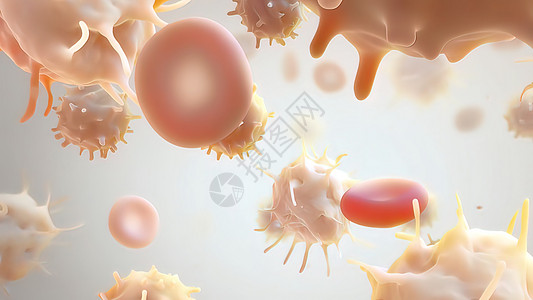 血细胞中的癌症细胞 3D微生物共轭感冒吞噬细胞宏观防御白细胞细菌生物学流感癌细胞图片