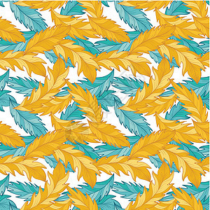 带有详细棕榈羽叶叶的高级矢量模式情调花朵墙纸异国纺织品羽毛插图香蕉金子织物图片