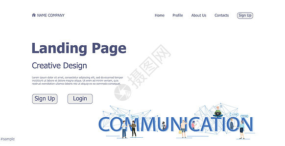 概念设计概念通信资源上岸网站-矢量图片