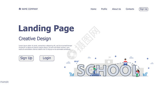 概念设计概念概念在线学校上岸网页矢量学习训练网站横幅界面媒体老师孩子班级幼儿园图片