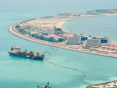 对岛的住宅建筑进行观察是迪拜酋长国的一个人工群岛摩天大楼景观城市财富地标就业旅行奢华工作劳动图片