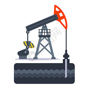 利用石油钻井平台从地面开采石油高清图片