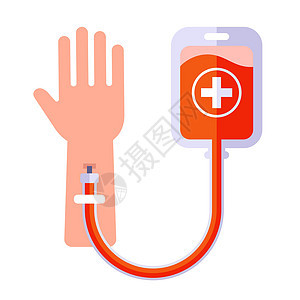 人体输血图标 在手臂上注射一针图片