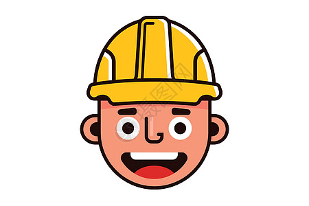 黄色头盔里一个兴高采烈的建筑师的头图片