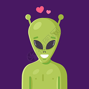 可爱的绿色外星人 爱情中的人类图片