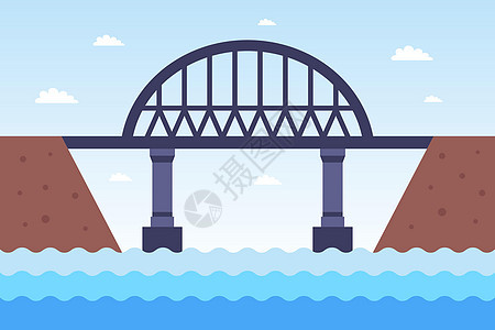 一条铁桥穿过河面 通到另一边通道金属建筑学铁路基础设施过境海岸绘画石头柱廊背景图片
