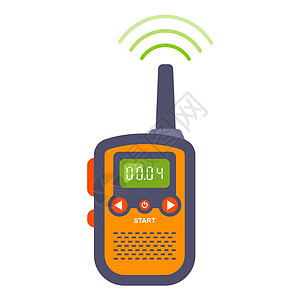 橙色对讲机 用来与距离遥远的人沟通情况发射机技术工具频率海浪天线接待机动性收发器图片