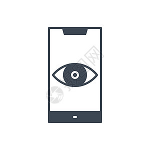 与智能手机有关的矢量晶体图标屏幕网络互联网监视器眼睛电子药片监控电话隐私图片