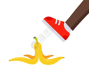 在香蕉皮上踩脚 滑到香蕉上图片