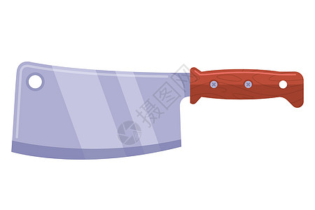 切肉用的铁大刀店铺厨师刀具木刀食物插图金属用餐烧烤工具图片