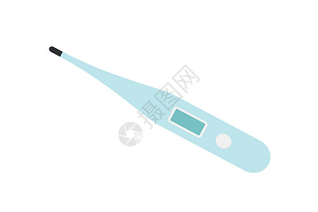矢量电子医疗温度计 数字温度计设计模板 在白色背景上孤立的矢量图图片