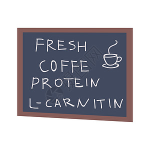 复古咖啡黑白咖啡厅半平板彩色矢量对象的手写菜单菜单黑白板设计图片