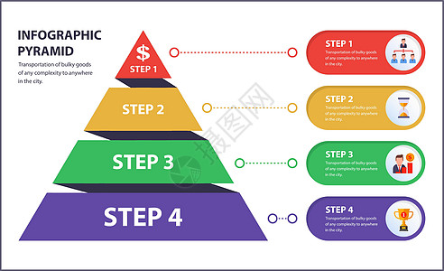 金字塔 有4个阶梯 信息图标图片