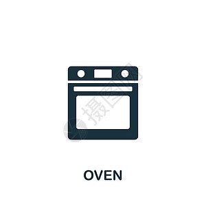 Oven 图标 用于模板 网络设计和信息图的单色简单烹饪图标微波冰箱洗碗机厨房插图气体器具咖啡滚刀机器图片