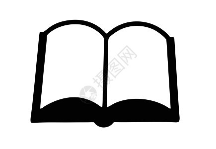图标 桌子上的一本开放书字典电子书百科教科书杂志书店插图收藏文学黑色图片