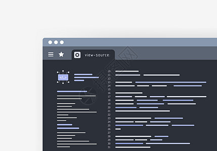 在 Internet 浏览器中使用查看页面源查看源代码 用于 web 开发和编程概念的 HTML 和 CSS 网页代码查看器设计图片