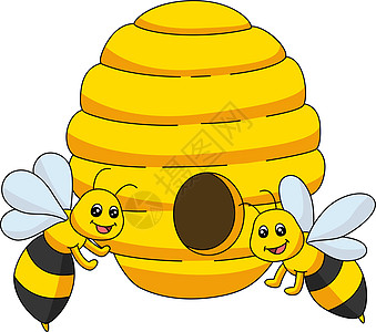 彩色剪贴画插图熊蜂昆虫动物孩子艺术孩子们颜色涂鸦蜂巢条纹图片