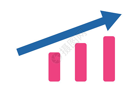 不断增长的条形图图标 向上箭头图片