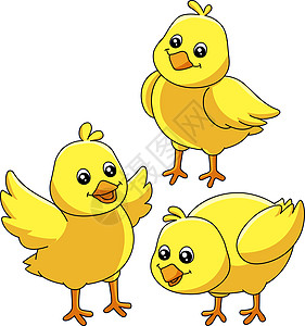 Chicks 卡通彩色剪贴画插图图片