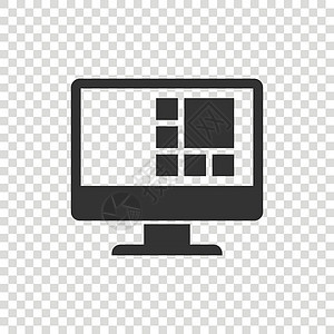 平面样式的个人电脑 桌面 pc 矢量图在孤立的背景上 监控显示标志的经营理念屏幕插图网站展示白色办公室商业网络电子互联网图片