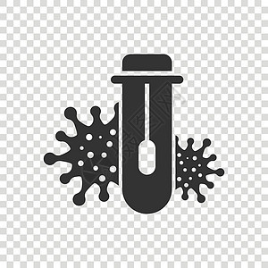 Corona病毒测试图标 以平板风格 孤立背景的可视19矢量插图 医学诊断符号业务概念科学恢复期治愈抗体试验疾病物质抗生素患者暴图片