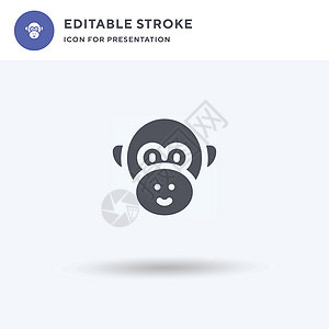 松鼠猴子图标矢量 填充平面符号 在白色上隔离的实心象形文字 标识插图 用于演示文稿的松鼠猴子图标图片