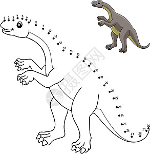 孤立的恐龙孩子绘画动物插图图画书荒野黑色填色连接儿童图片