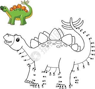 点对点 Stegosaur 恐龙色图片