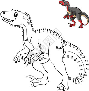 恐龙色手绘染色图画书儿童动物孩子们彩页填色荒野黑色图片
