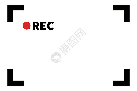 REC 图标和记录焦点框架 矢量图片