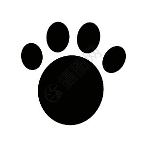Paw 打印双影图标 狗和猫等动物的脚印 矢量图片